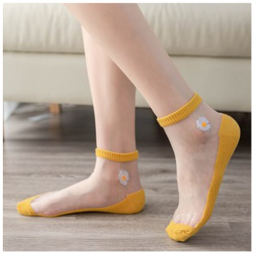 New Japanese Summer Boat Socks Women's Glass Stockings Invisible Socks Transparent Cassette Crystal Steel Socks Wholesale