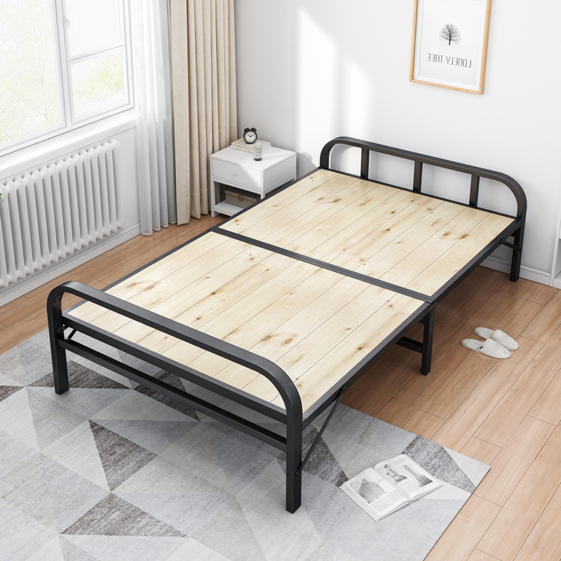 Sábanas plegables para una persona doble 1m 1.2m casa de alquiler económico cama de bambú simple cama de hierro cama de placa dura