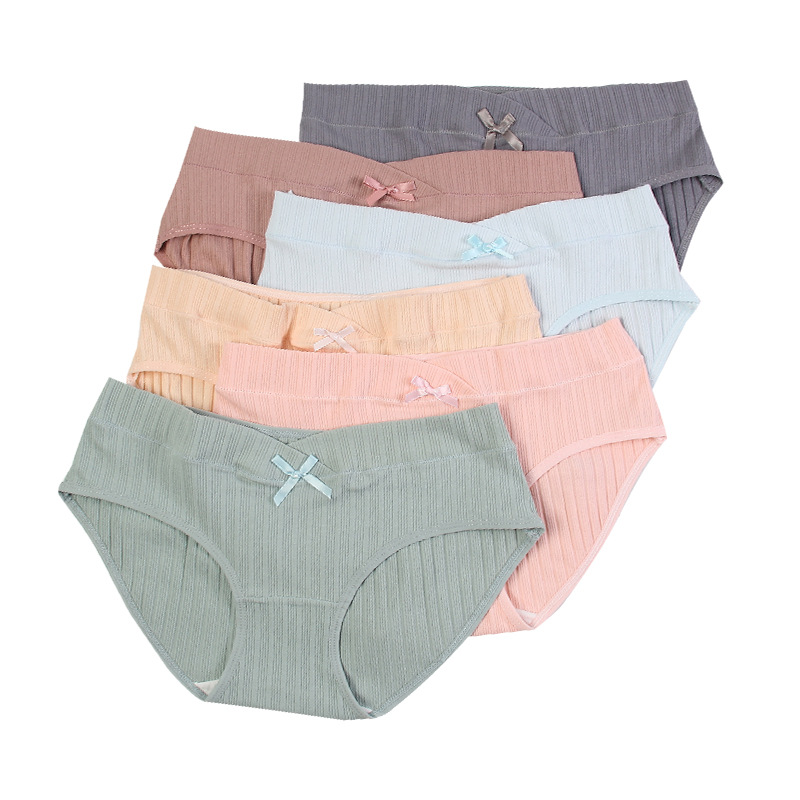 Ropa interior de las mujeres embarazadas Algodón puro bajo cintura más tamaño vientre moda costilla inconsútil transpirable Maternidad