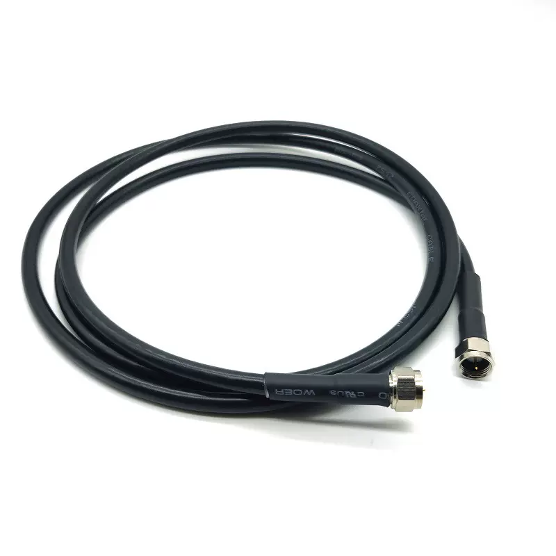 F头公插头黑色延长线 1.5米  电视天线视频监控延长线视频延长线