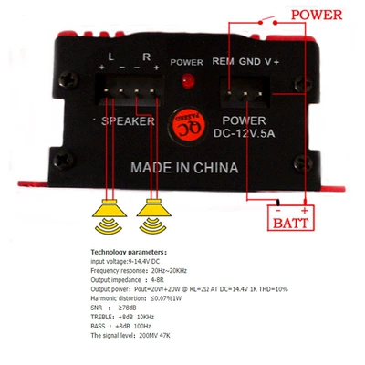 Power Amplifier Pure with 5V Output – Car speaker/subwoofer