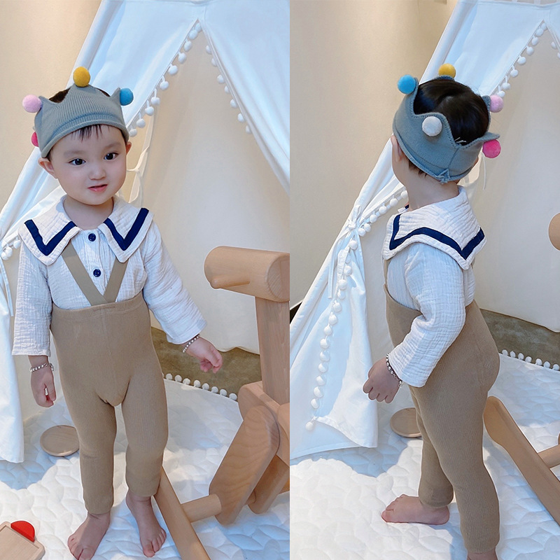 Primavera y otoño Corea del Sur bebé polainas de algodón bebé cintura alta correa de protección del vientre pantalones cortos calcetines medianos y pequeños niños polainas