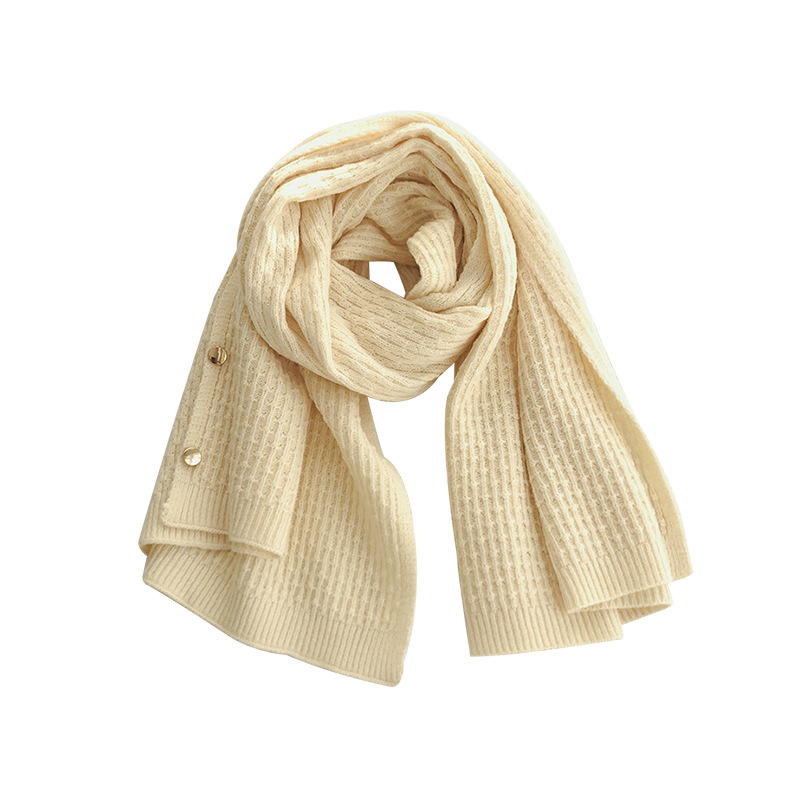 Estilo coreano felpa nueva capa de chal de punto con hebilla bufanda a cuadros de lana Para Mujer Todo fósforo cálido tejido liso