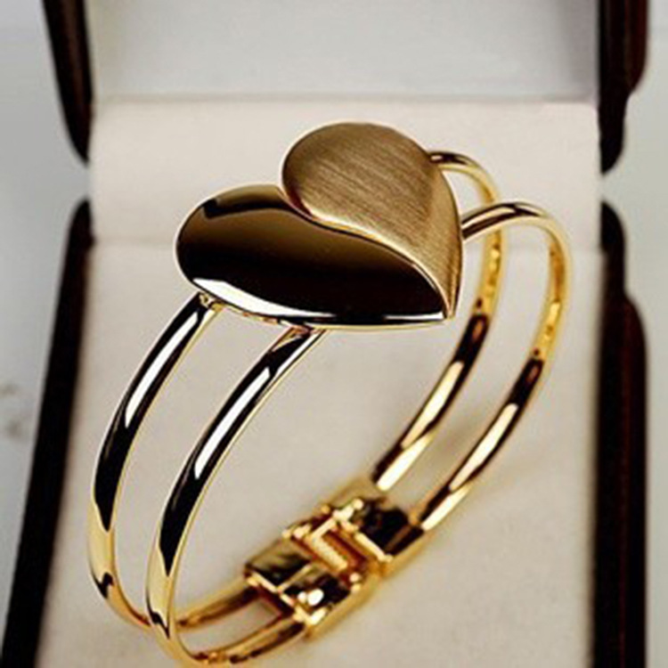 Double Heart Gold Bracelet for Women