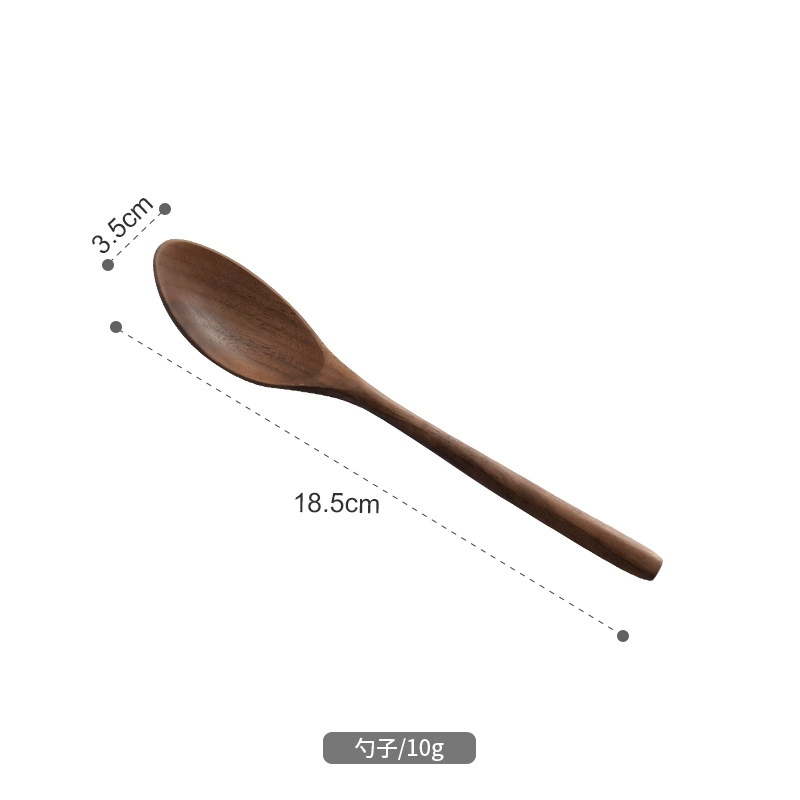 Wooden Japanese organic set, tableware, retro fork