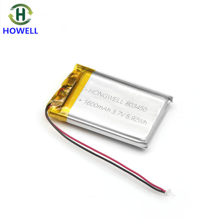 3.7V护眼仪锂电池803450-1600mAh美容仪电动玩具智能家居锂电池