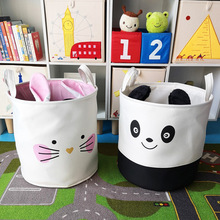 跨境EVA加厚布艺动物卡通玩具衣服收纳桶储物筐可折叠脏衣篓