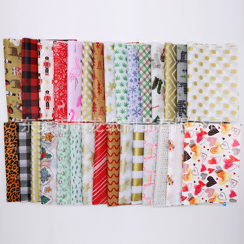 Papel de regalo papel de copia en color Impresión logotipo color papel de seda lote mezclado Personalización de papel de pera