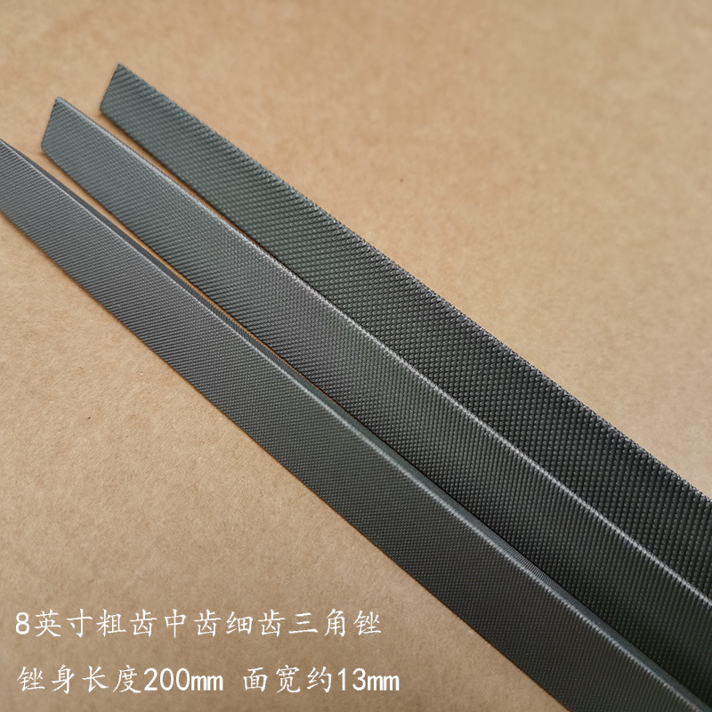 Lima triangular de 8 pulgadas (200 mm) con dientes gruesos, medianos y finos, lima metálica de tres lados, lima de acero, lima para mecánicos. image 2