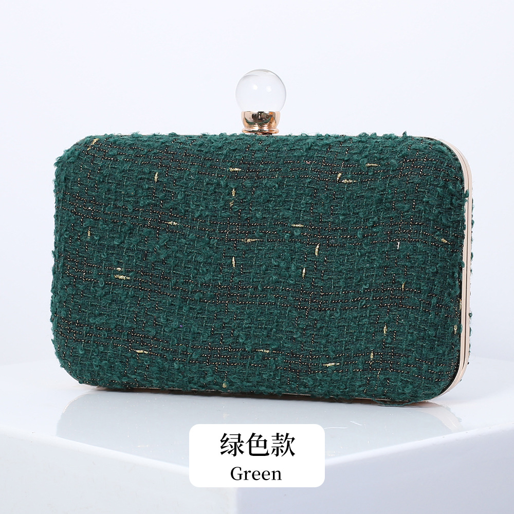 2023 nueva bolsa de banquete de Europa y América Chanel estilo bolso de noche tejido embrague bolso de noche de las mujeres transfronteriza