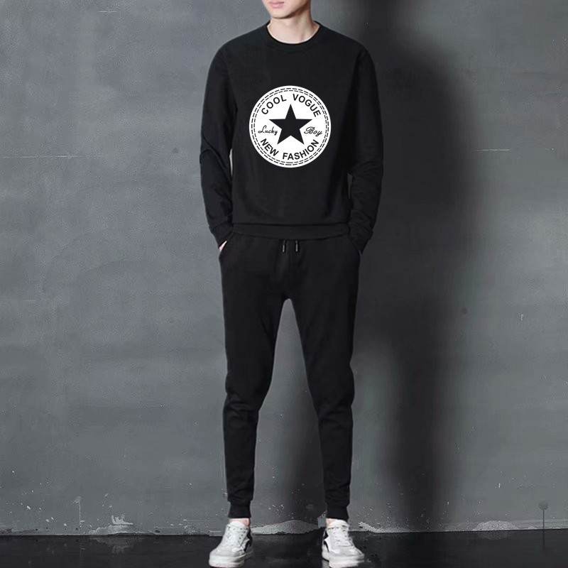 Traje casual delgado para hombre, estilo coreano, primavera y otoño, top de manga larga con estampado personalizado, nuevo estilo 2025