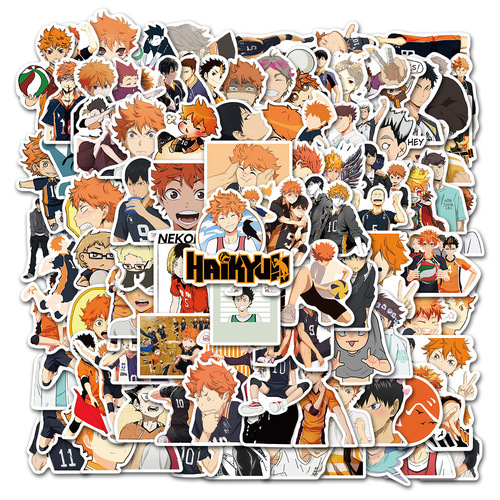 100 Japanese anime collection graffiti stickers Hunter Volleyball Shounen Demon Slayer suitcase stickers