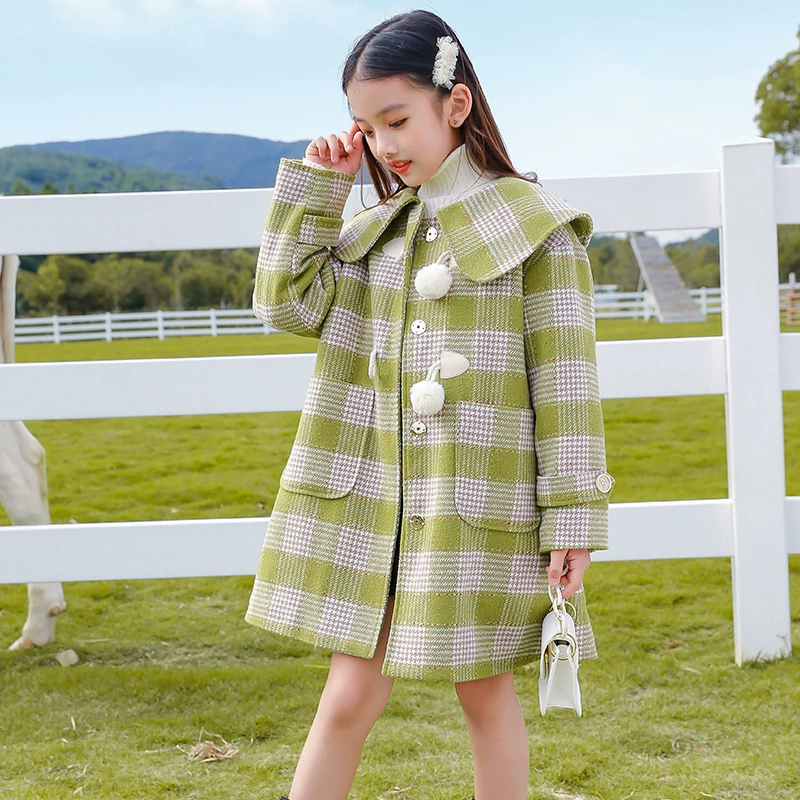 Demi-season children's down jacket, woolen coat, Korean style, for teenagers