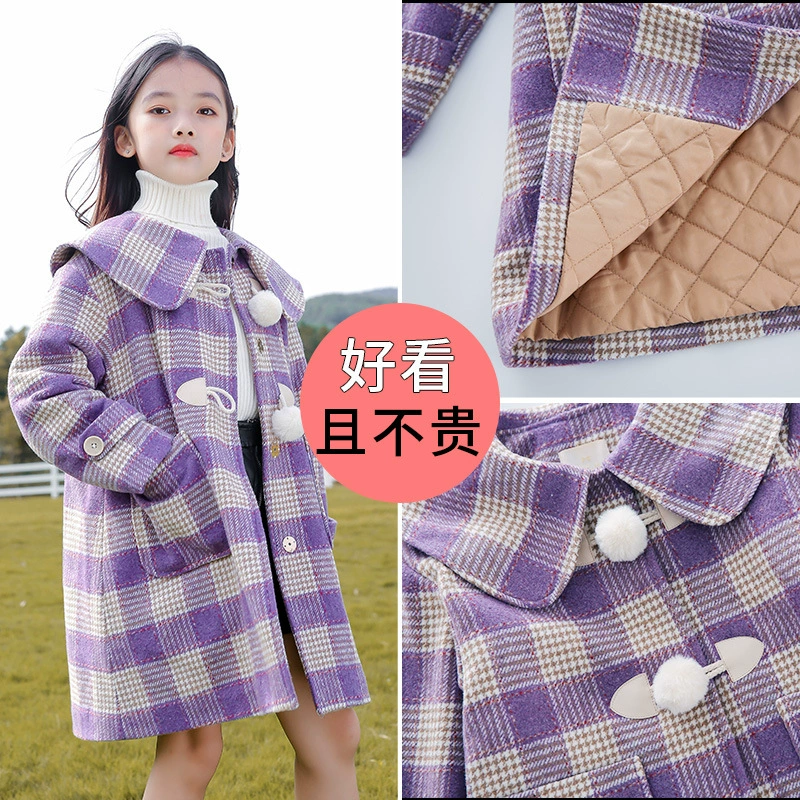 Demi-season children's down jacket, woolen coat, Korean style, for teenagers
