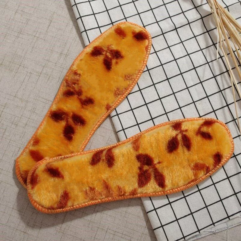 Зимняя новая шерстяная стелька с мелким листом, теплая утолщенная хлопковая стелька, мех для мужчин и женщин