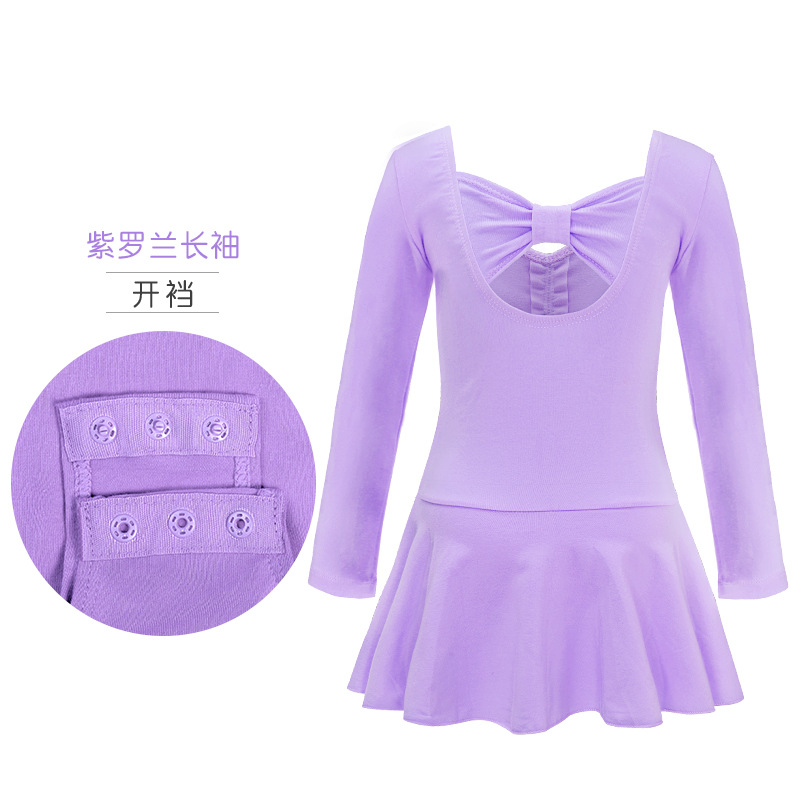 Ropa de baile para niños ropa de práctica vestido de una pieza para Niñas Ropa de una pieza de Primavera de manga larga vestido de baile ropa de clasificación