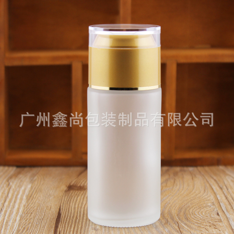 亚克力磨砂乳液玻璃瓶100ml 纯露爽肤水分装瓶 沙金化妆品包装瓶