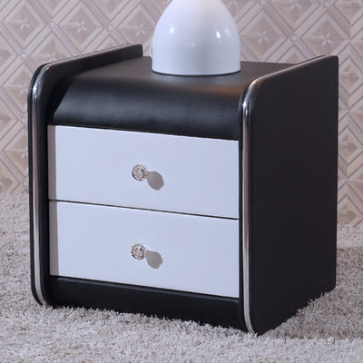 Modern Simple Leather Bedside Table Fashion Storage Cabinet Full-length Bedroom Storage Cabinet Leather Art Bedside Cabinet Small and