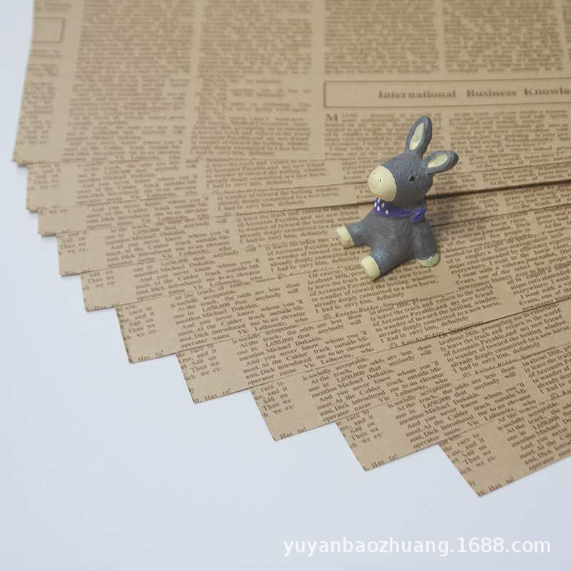 Papel Kraft vintage inglés periódico Rosa ramo de regalo papel de regalo bolsa hecha a mano papel de flores papel de embalaje al por mayor