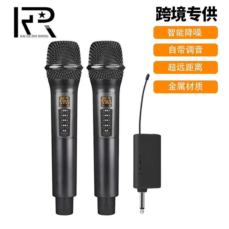 无线麦克风一拖二U段户外舞台会议家用手机直播声卡K歌双声道