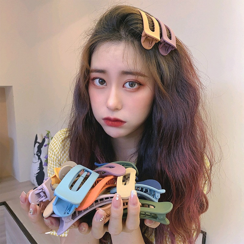 Corea del Sur horquilla de las mujeres de lavado de cara grande clip lateral clip trasero cabeza horquilla subred rojo Bangs hairpin tocado