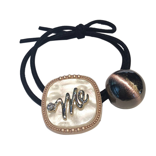 Japanese and Korean hair rope ins black rubber band hair band temperament pearl hair tie women versatile Korean style rubber band hair band wholesale
