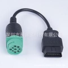 重卡東風OBD診斷線 OBD2 16pin公頭轉康明斯9pin發動機連接線