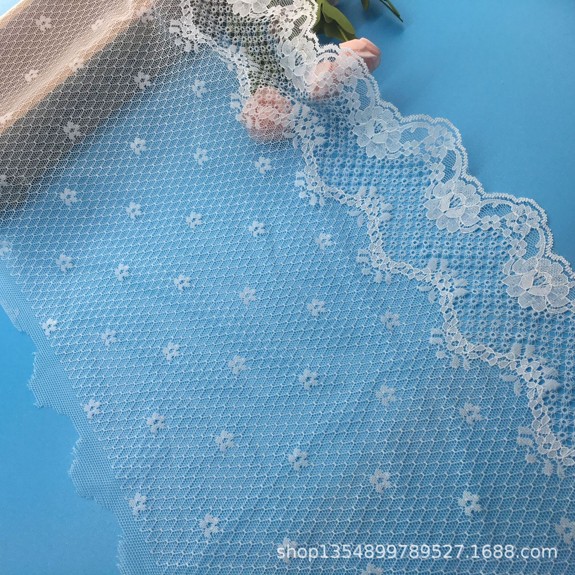 工厂批发25cm台湾版无弹宽大蕾丝花边头纱 婚纱现货花边