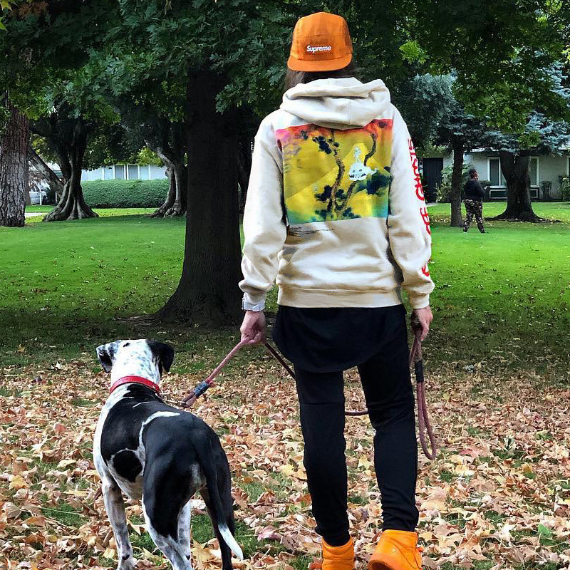 Men's fashion brand European and American kanye kanye little girl meet ghost print fleece-lined hooded Hoodie Hoodie Men's fashion brand European and American kanye kanye little girl meet ghost print fleece-lined hooded Hoodie Hoodie