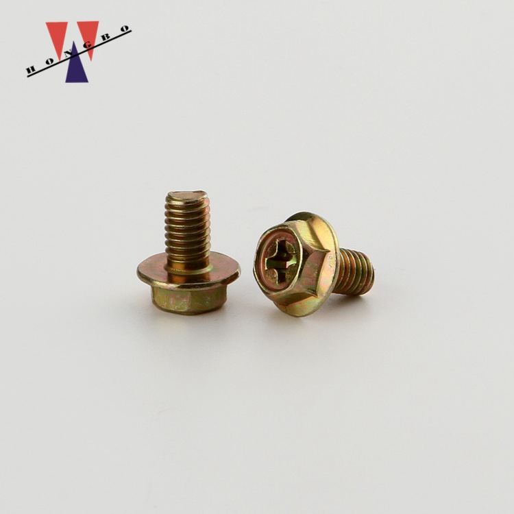 厂家直供法兰十字螺丝高强度六角法兰螺丝螺栓M4法兰头十字槽螺丝
