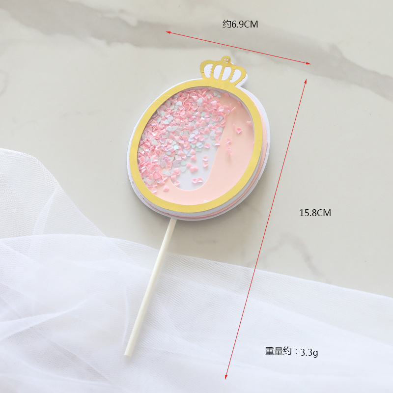 Fábrica directa pastel decoración creativa brillo rosa azul 0-9 Digital Cumpleaños pastel plug-in tarjeta de inserción de la torta