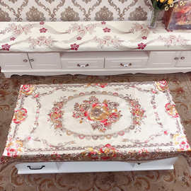 PVC桌布烫金台布防水防油防烫免洗餐桌布网红印花纱线布现货批发