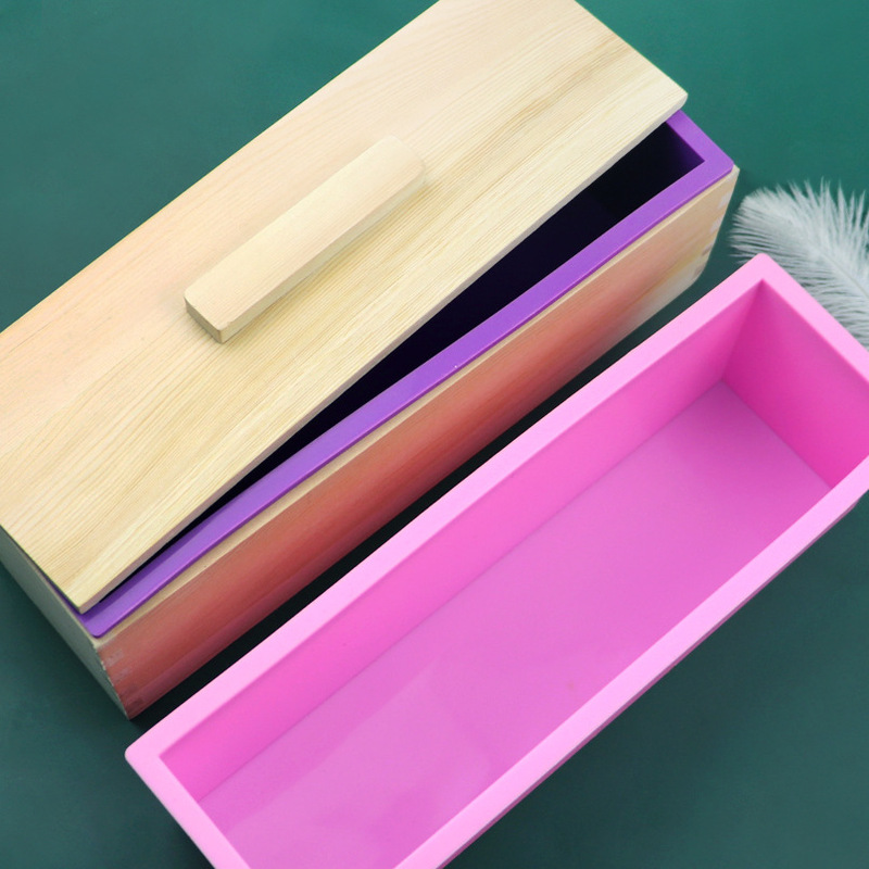 Sugar Castle in stock DIY handmade soap mold rectangular wooden box + 1200ML toast mold cold soap easy demoulding