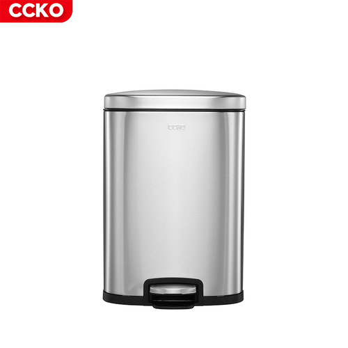 CCKO stainless steel trash can household square living room foot-operated bathroom toilet kitchen foot-operated with cover gap