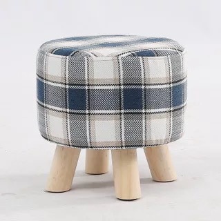 Taburete pequeño de tela al por mayor, hogar de moda, sala de estar para adultos, taburete redondo pequeño, taburete de sofá, taburete bajo de madera, taburete creativo para cambiar zapatos