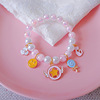 Children's bracelet from pearl for princess with beads, cartoon accessory, toy
