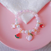 Children's bracelet from pearl for princess with beads, cartoon accessory, toy