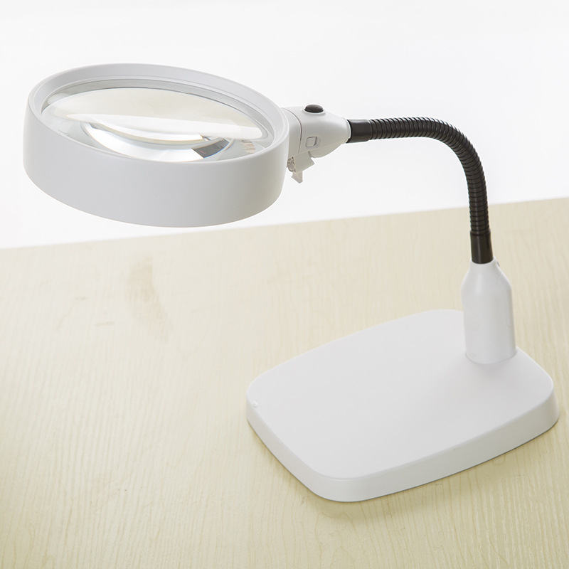 台式带６LED照明带灯阅读维修高倍高清放大镜7764