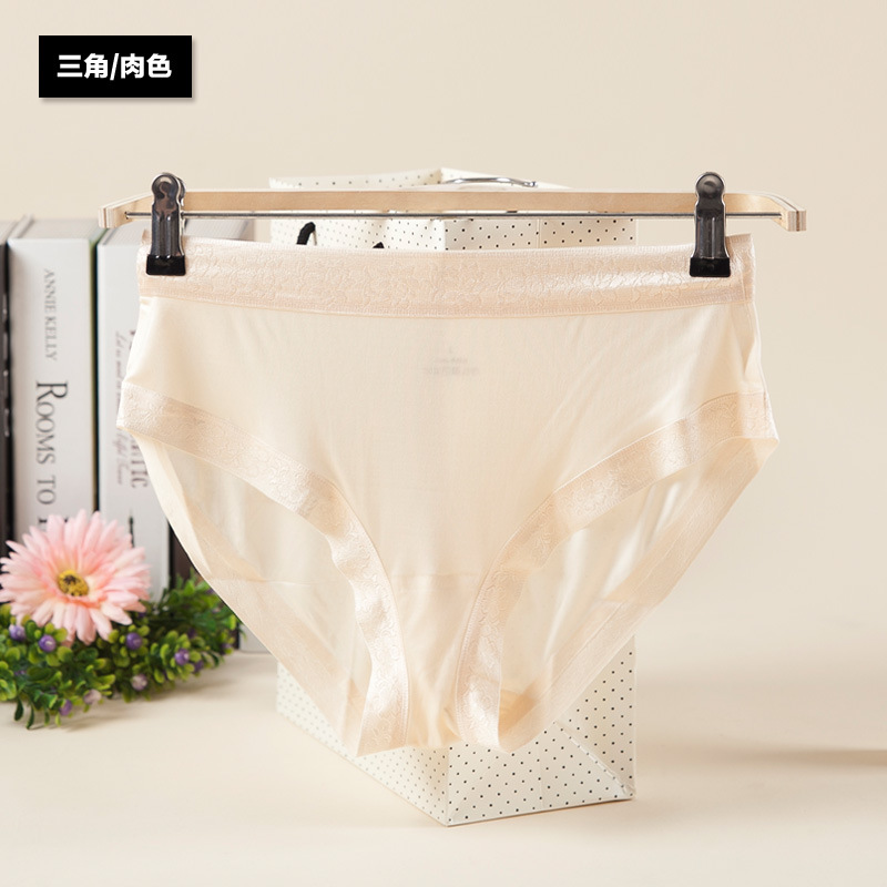Tangge natural de seda Mora ropa interior las mujeres transpirable cómodo encaje cadera inconsútil boxeador ropa interior