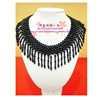 Woven retro pendant from pearl with tassels, trend false collar, necklace