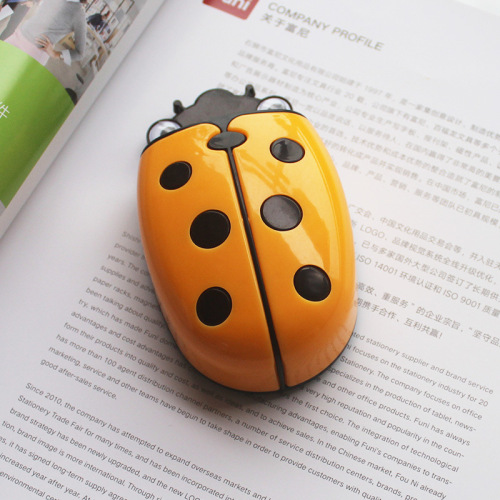 Funi ladybug magnetic pen box blackboard whiteboard velvet pen holder board eraser dual-use cartoon plastic box home storage box