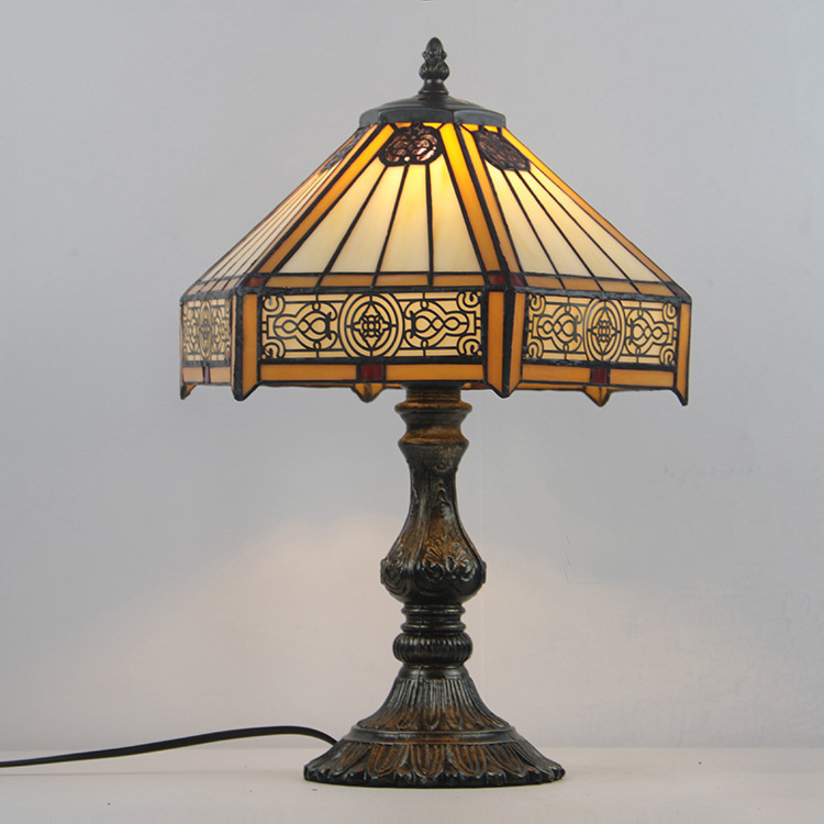 Wholesale Export Wish Tiffany Lighting Fixtures Simple 12inch Glass Copper Mesh Table Lamp Study Bedroom Eye-Protection Lamp Desktop Wholesale Export Wish Tiffany Lighting Fixtures Simple 12inch Glass Copper Mesh Table Lamp Study Bedroom Eye-Protection Lamp Desktop