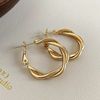 Golden metal earrings, 2020, simple and elegant design