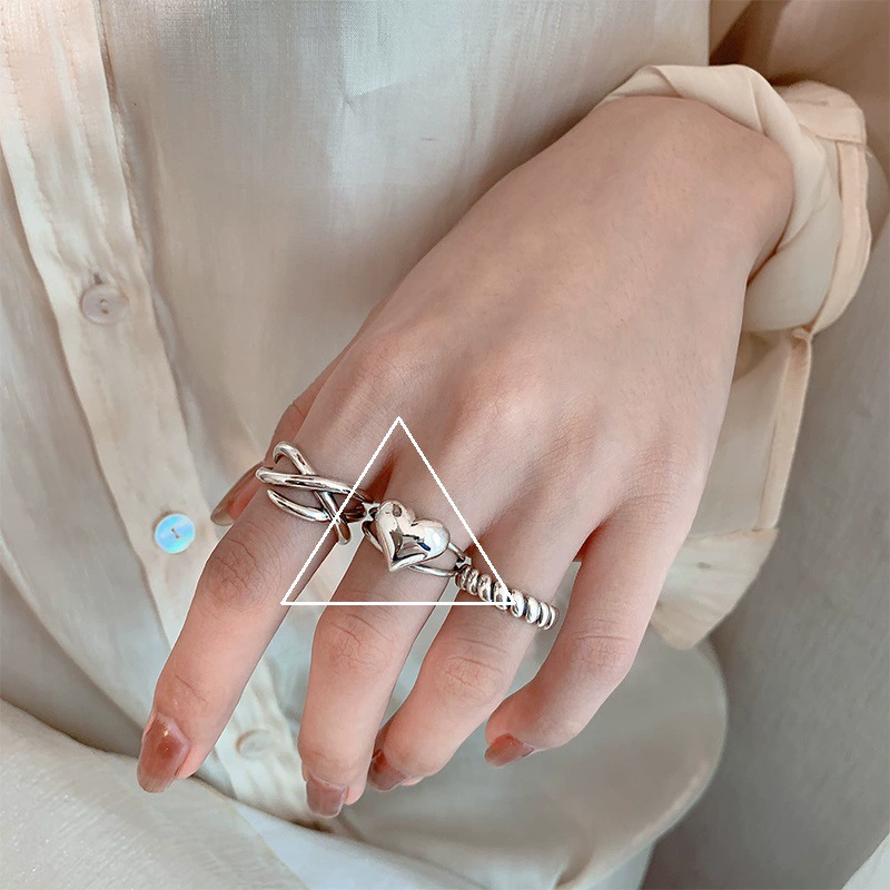 Ring (Small Design) Adjustable, 925 Silver, Simple Elegant Minimal