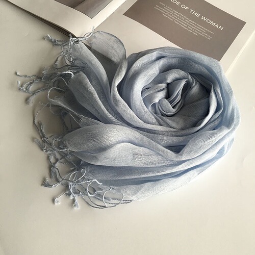 Japanese fashion pure linen scarf, solid color, available for all seasons, shawl, sunshade, fashionable women's silk scarf, direct supply from manufacturer