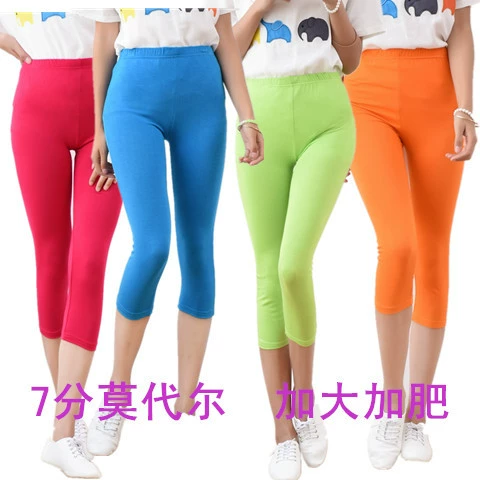 Оптовая Продажа с фабрики плюс толстый плюс большой толстый мм летняя одежда тонкие многоцветные укороченные брюки больших размеров модальные леггинсы