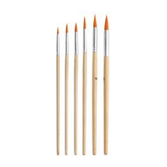 Cross-border oil paint brush set of 6 acrylic paint color graffiti painting birch pole nylon brush Pingfeng