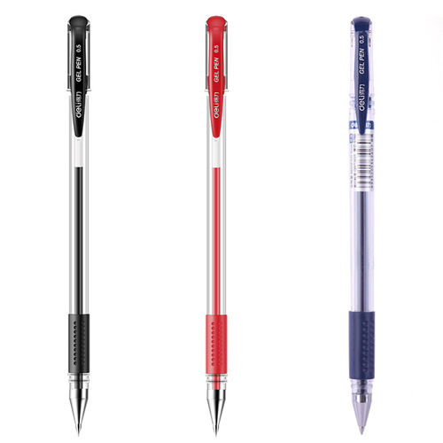 Deli Deli gel pen office supplies 6600ES signature pen black water pen 12 pieces/box stationery