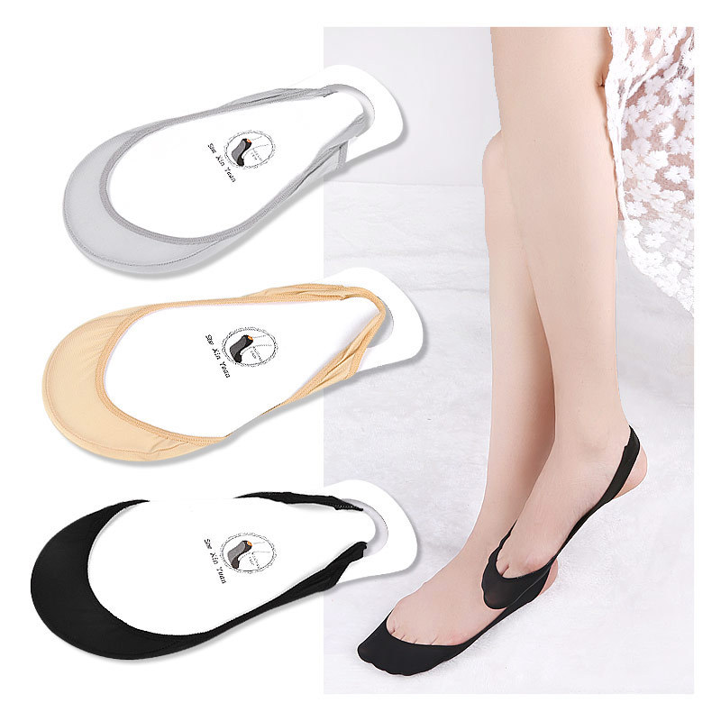 Summer silk women's non-slip invisible high heels low-cut