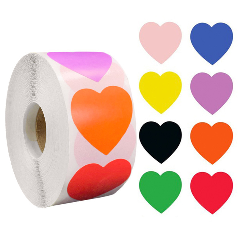 In stock wholesale love color stickers 8 colors sealing stickers Red Yellow Blue Black orange pink purple diy stickers decoration